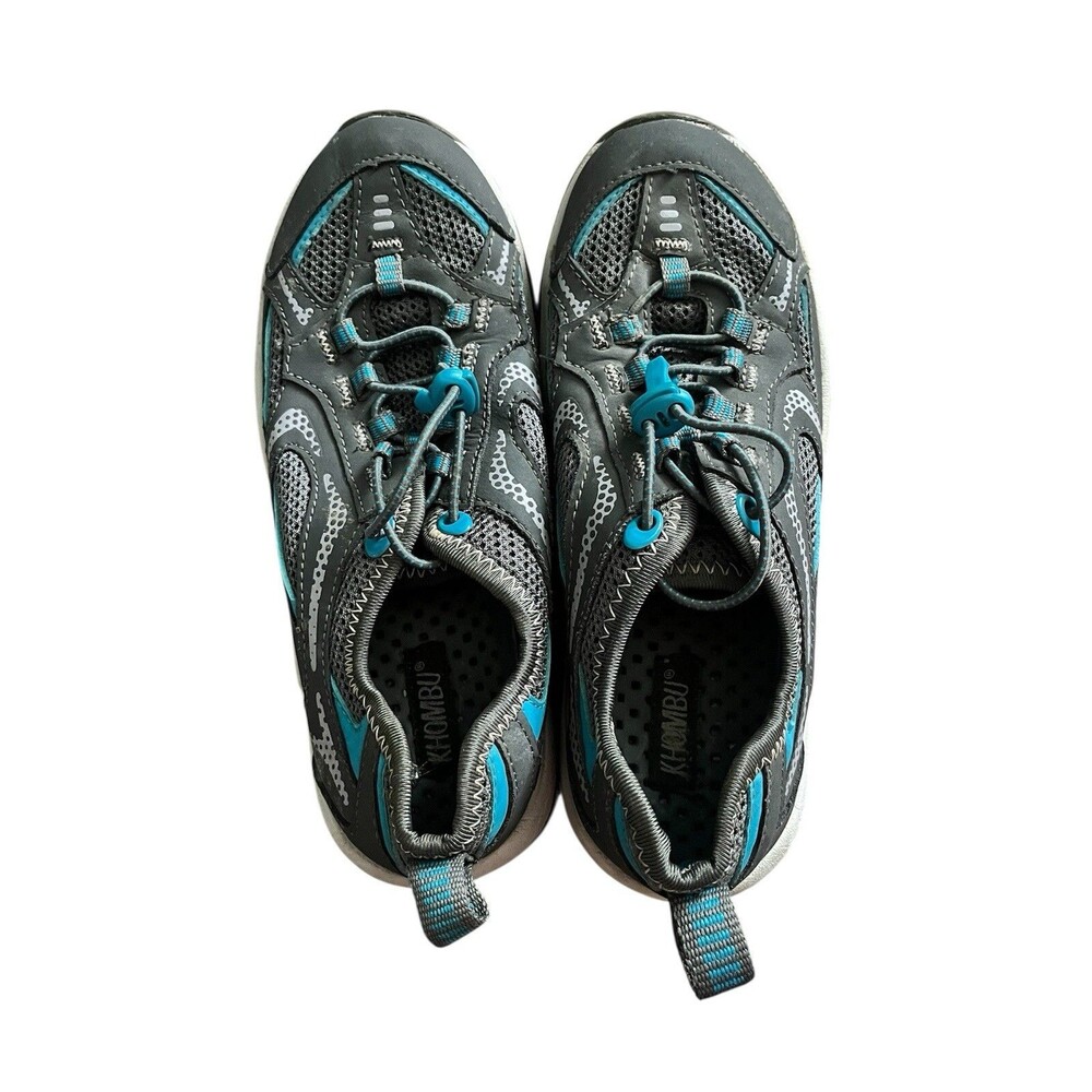 Khombu Water Shoes Reef Shark Leather Gray Blue Women’s Sz 7M